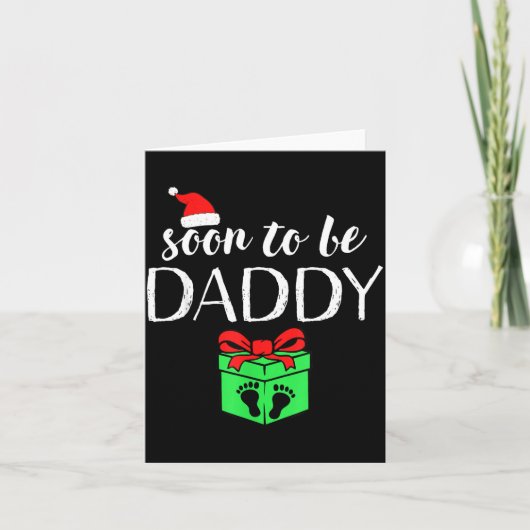 Soon To Be Daddy Christmas Funny Pregnancy Announc カード (正面)