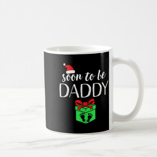 Soon To Be Daddy Christmas Funny Pregnancy Announc コーヒーマグカップ (右)