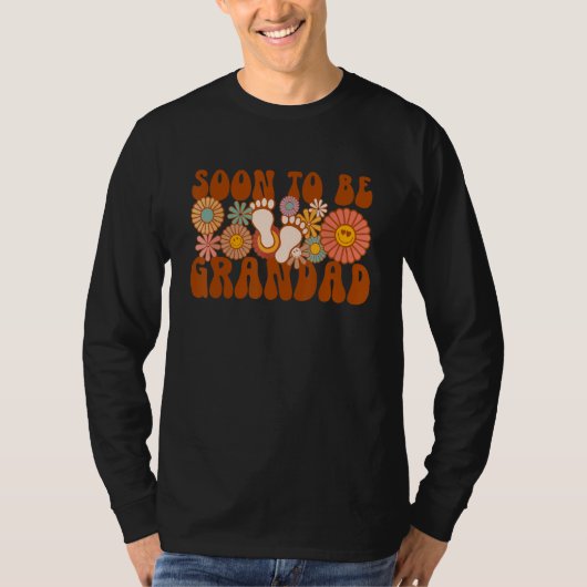 Soon To Be Grandad Groovy Gender Announcement Fami Tシャツ (正面)