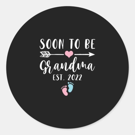 Soon To Be Grandma 2022 For New Grandma ラウンドシール (正面)