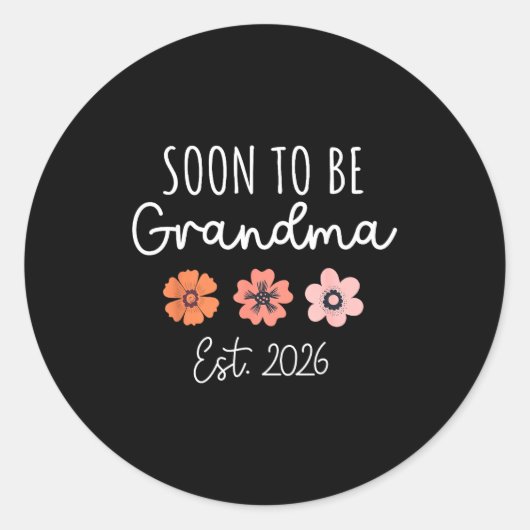 Soon To Be Grandma 2026 Pregnancy Announcement Gra ラウンドシール (正面)