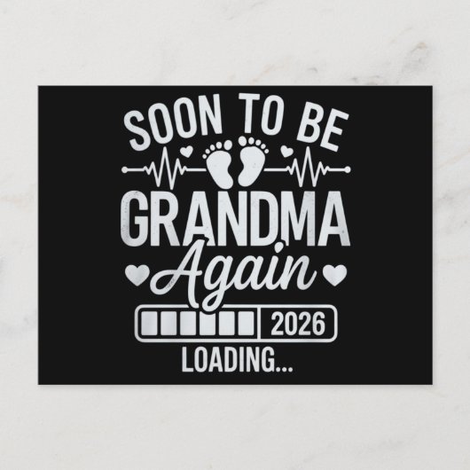 Soon to Be Grandma Again 2026 Loading Pregnancy  案内ポストカード (正面)