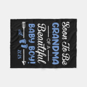 Soon To Be Grandma Of Beautiful Baby Boy Reveal フリースブランケット (正面(横))