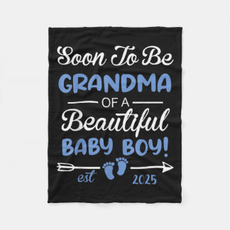Soon To Be Grandma Of Beautiful Baby Boy Reveal  フリースブランケット