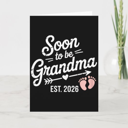 Soon To Be Grandma Pregnancy Announcement Est 2026 カード (正面)
