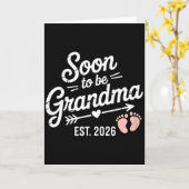 Soon To Be Grandma Pregnancy Announcement Est 2026 カード (黄色い花)