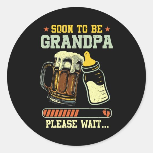 Soon To Be Grandpa Est 2025 Pregnancy Announcement ラウンドシール (正面)