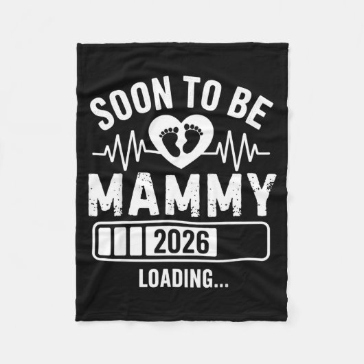 Soon To Be Mammy 26 Loading Pregnancy Announcement フリースブランケット (正面)