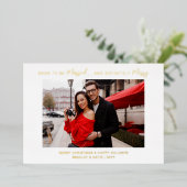 Soon To Be Married Engaged Merry Wedding Christmas 箔シーズンカード (立ち正面)