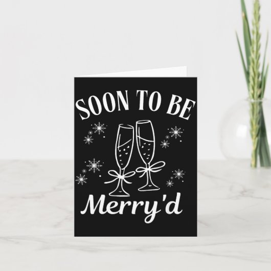 Soon To Be Merry'd Christmas Couple Engagement  カード (正面)