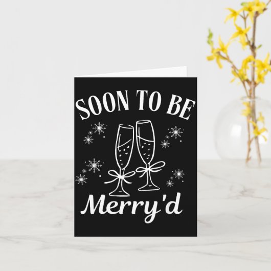 Soon To Be Merry'd Christmas Couple Engagement  カード (黄色い花)