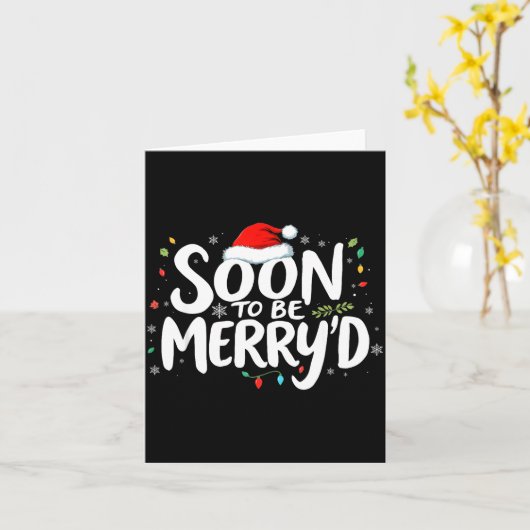 Soon To Be Merry'd Christmas Engaged Fiance Santa  カード (黄色い花)