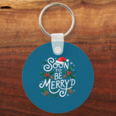 Soon To Be Merry'd Christmas Engaged Fiance Santa  キーホルダー (正面)