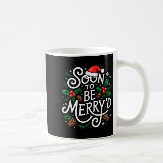 Soon To Be Merry'd Christmas Engaged Fiance Santa  コーヒーマグカップ (右)