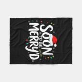 Soon To Be Merry'd Christmas Engaged Fiance Santa  フリースブランケット (正面(横))