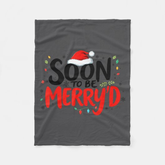 Soon To Be Merry'd Christmas Engaged Fiance Santa  フリースブランケット (正面)