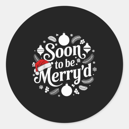 Soon To Be Merry'd Christmas Engaged Matching Coup ラウンドシール (正面)