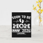 Soon To Be Mom 2026 Loading Funny Pregnancy Announ カード (黄色い花)