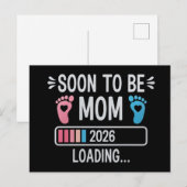 Soon to Be Mom 2026 Loading Pregnancy Announcement 案内ポストカード (正面/裏面)