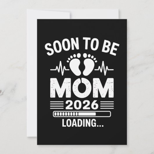 Soon To Be Mom 2026 Loading Pregnancy Announcement 案内状 (正面)