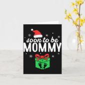 Soon To Be Mommy Christmas Funny Pregnancy Announc カード (黄色い花)