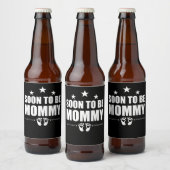 Soon To Be Mommy Pregnancy Announcement Reveal Mom ビールラベル (ボトル)