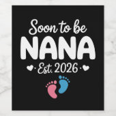 Soon To Be Nana 2026 Funny Pregnancy Announcement ワインラベル (シングルラベル)