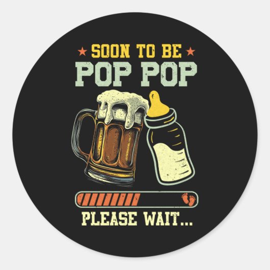 Soon To Be P P Est 2025 Pregnancy Announcement  ラウンドシール (正面)