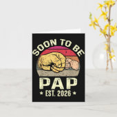 Soon To Be Pap Est 2026 For New Papa Funny Fathers カード (黄色い花)