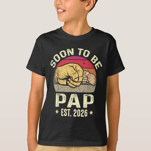Soon To Be Pap Est 2026 For New Papa Funny Fathers Tシャツ (正面)