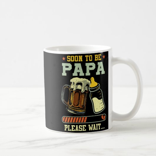 Soon To Be Papa Est 2025 Pregnancy Announcement Lo コーヒーマグカップ (右)
