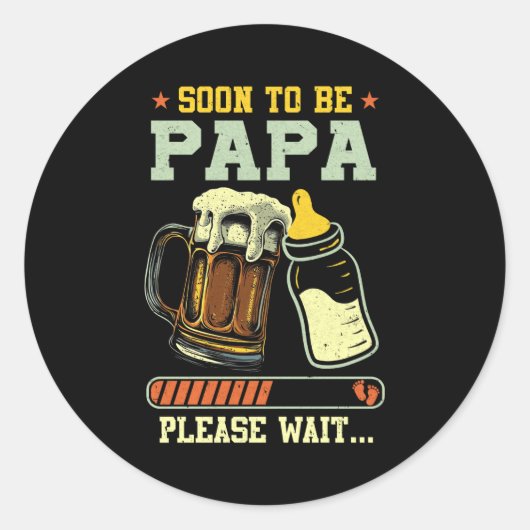 Soon To Be Papa Est 2025 Pregnancy Announcement Lo ラウンドシール (正面)