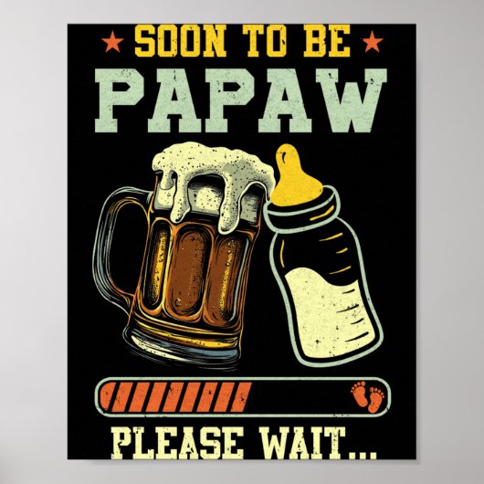 Soon To Be Papaw Est 2025 Pregnancy Announcement L ポスター (正面)