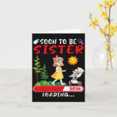 Soon To Be Sister 2026 Loading Pregnancy Mom Annou カード (黄色い花)