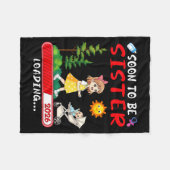 Soon To Be Sister 2026 Loading Pregnancy Mom Annou フリースブランケット (正面(横))