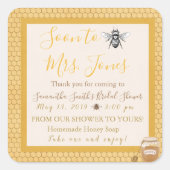 Soon To Bee -結婚式の引き出物ラベル スクエアシール (正面)