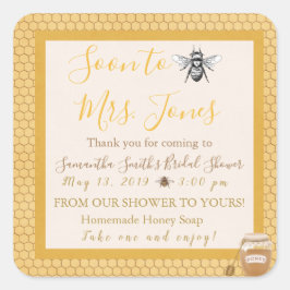 Soon To Bee -結婚式の引き出物ラベル スクエアシール