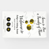 Soon To Bee A Family Of Three | ベビーシャワー 横断幕 (横)