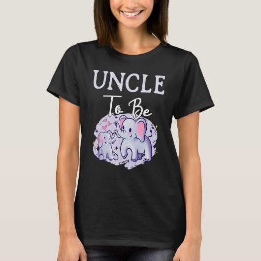 Soon Uncle To Be Elephants For Baby Shower Gender  Tシャツ (正面)