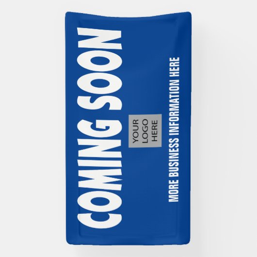 Soon With 来 Business Logo and Info Banner 横断幕 (縦)