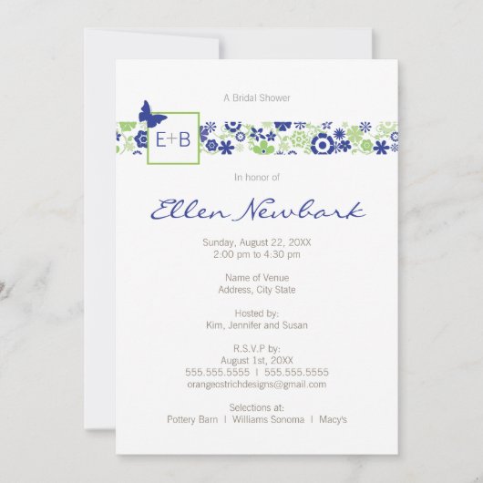 Soor Bridal Shawer結婚の招待 招待状 (正面)