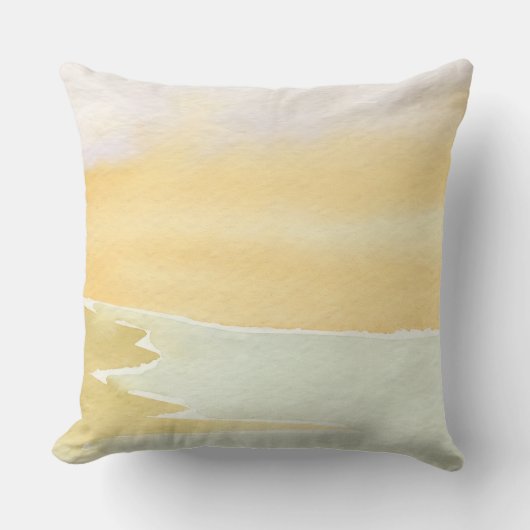 Soothing Abstract Landscape Throw Pillow クッション (正面)