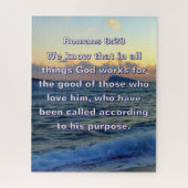 Soothing Bible Verse Romans 8:28 Christian ジグソーパズル (縦)