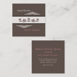 Soothing Earth Tones Cherry Blossom Business Card スクエア名刺