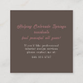 Soothing Earth Tones Cherry Blossom Business Card スクエア名刺 (裏面)