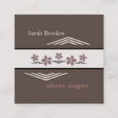 Soothing Earth Tones Cherry Blossom Business Card スクエア名刺 (正面)