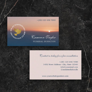 Soothing Sunset Add Logo Funeral Director 名刺