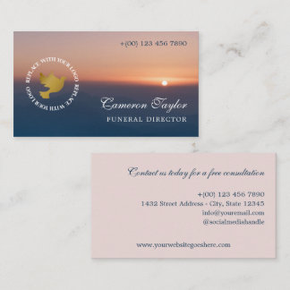 Soothing Sunset Add Logo Funeral Director 名刺