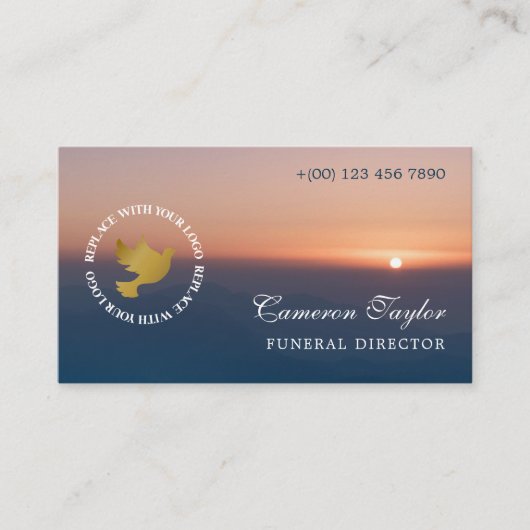 Soothing Sunset Add Logo Funeral Director 名刺 (正面)