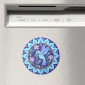 Soozie Wrayによる美しいハミングバードマンダラマグネット マグネット (インサイチュ (食洗機))